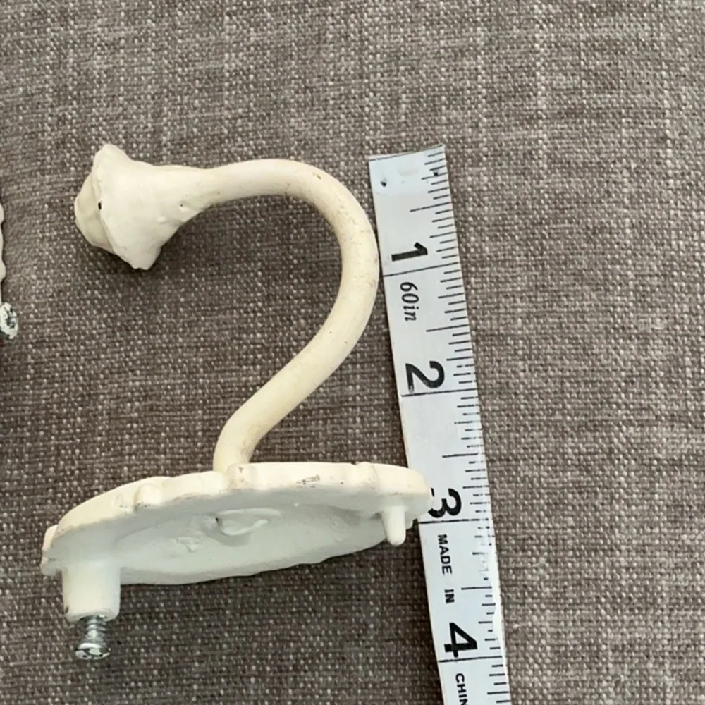 White cast iron wall hooks Set of 3